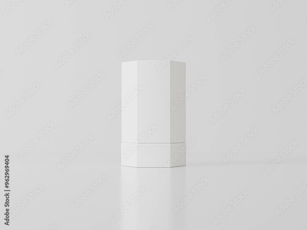 single hexagon box packaging mockup, hexagonal shape storage container ...