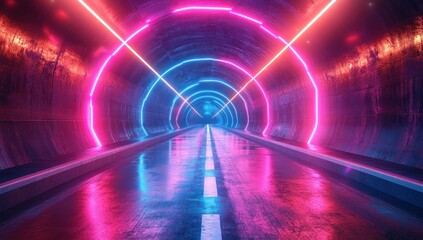 Wall Mural - Neon Tunnel