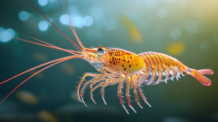 Wall Mural - Macro Shot of a Shrimp with a Bokeh Background