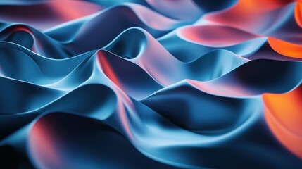 Wall Mural - Vibrant Digital Waves in Captivating Fluid Motion