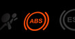 © gomixer - ABS brake warning light on car dashboard, car anti-lock brake system blinking icon