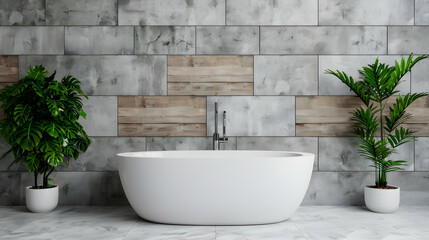 Wall Mural - Modern Bathroom With Marble Fixtures Light Brown