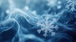 © MakoPoko - Delicate snowflakes floating through an abstract blue wintery background, with swirling patterns and a cool tone. Perfect for winter-themed designs.