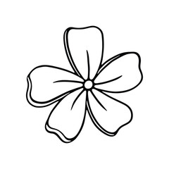 Sticker - illustration of a simple five-petal flower with clean lines.