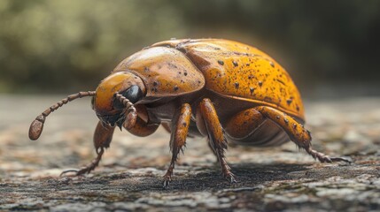 Wall Mural - Close Up Of A Yellow Beetle