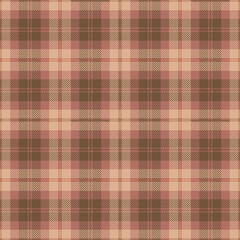 Wall Mural - Beige tartan plaid. Scottish pattern fabric swatch close-up.