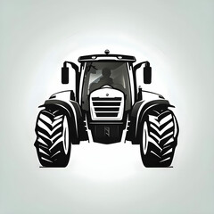 agrarian armor sleek tractor emblem in black harvest guardian dynamic tractor design icon