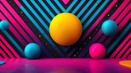 Wall Mural - Modern Party Popper Emoji Wallpaper With Vibrant