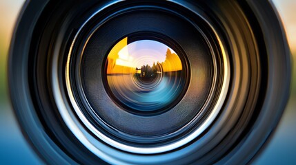 professional movie-level video camera with zoom lens in action, capturing high-definition footage as