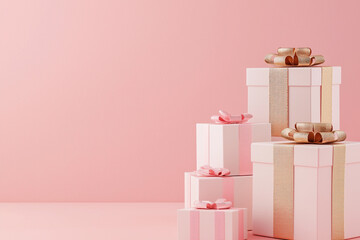 Boxing day, Pink and Gold Gift Boxes