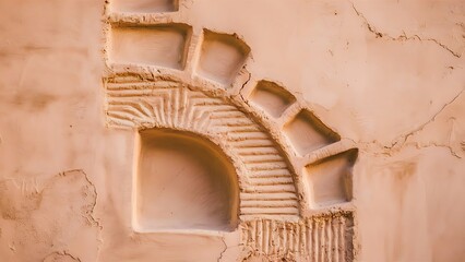 Closeup fragment of stucco wall of a building