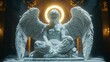 © lime - The Serene Angel of Pure Light with Glorious Wings and a Radiant Halo Standing in Eternal Silence栄光の翼と輝く光輪を持つ純粋な光の天使が永遠の静寂の中に立っている.Generative AI