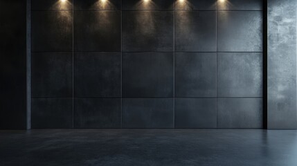 Wall Mural - Black Wall with Lights