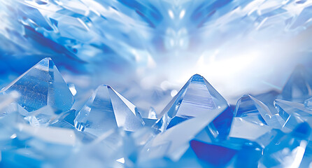 Poster - Blue and White Crystals Background