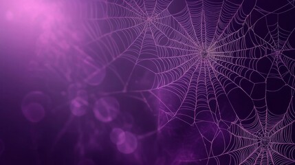 A spider web, glowing with a purple light. The web is intricate and beautiful, creating a sense of mystery and wonder. .