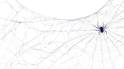 Spider Web and Spider Silhouette Design Element