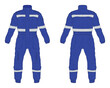 © Ancala - Blue overall hi vis work safety clothing mockup front and back view