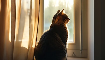 Wall Mural - cat on window