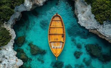 Wooden Boat In A Cove