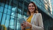 © AlfaSmart - Confident Businesswoman Using Tablet in City