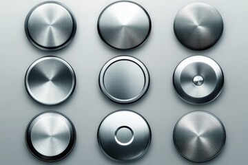 Cool Button Design. Brushed Metal Link Buttons for Business Web Page