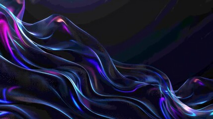 flowing waves with dark blue e purple colors on a dark background