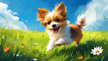 Poster - dog on grass