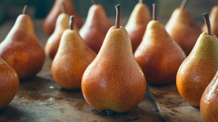 Seamless background of fresh pear