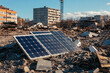 © Alexandra - Discarded solar panels lying among construction debris in a landfill site