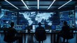 © Bussakon - High Tech Command Center Monitors Real Time Fraud Detection and Prevention