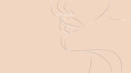 Leinwandbilder - A beautifully crafted silhouette captures the essence of a woman's face with elegant lines on a warm-toned background. Generative AI