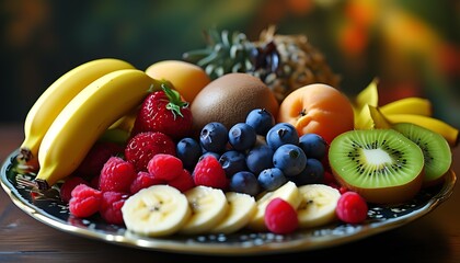 Wall Mural - fruit salad in a bowl