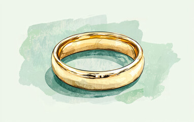 Engraved wedding ring, custom inscription, flat design illustration