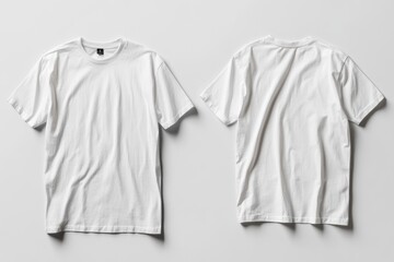 Wall Mural - Mockup of white oversize t-shirt with front and back view, design template for print