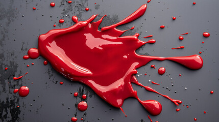 Canvas Print - Red ketchup splashes and drops