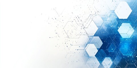 Fototapete - Abstract Geometric Pattern with Hexagon Shapes and White Background.