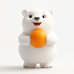 Sticker - Cute Polar Bear Orange.