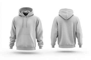 Blank White Hoodie Mockup   Front and Back View