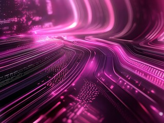 Fototapete - Abstract Pink and Black Digital Background.