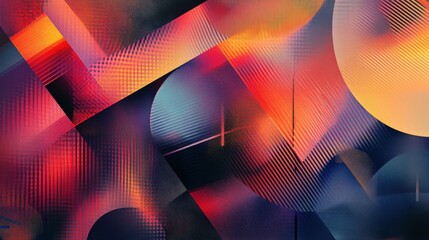 Fototapete - Detailed shot of a sleek, abstract graphic with geometric patterns and gradients, showcasing a professional and contemporary visual style.