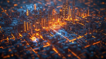 Poster - Smart city and communication network concept 5G IoT Internet of Things Telecommunication : Generative AI