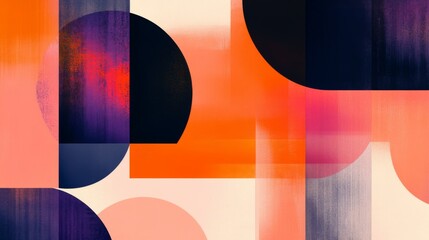 Detailed shot of an abstract background featuring bold geometric shapes and gradients in warm tones, offering a modern and energetic visual appeal.