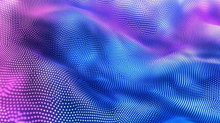 Fototapete - Abstract Purple Blue Wavy Dotted Background.