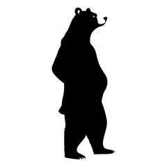 Canvas Print - A bear standing stylish pose only black color silhouette