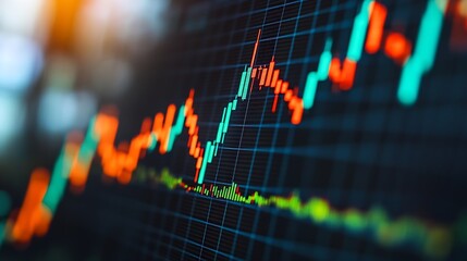 Aufkleber - rate exchange trader graph chart economic growth business in the stock market index fund concept of trade forex digital technology online Buy and sell stocks strategy analysis investor : Generative AI