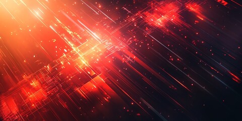 Fototapete - Abstract Red and Orange Diagonal Lines Background.