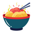 © Socitysh - Steaming Bowl of Noodles with Chopsticks and Red Topping