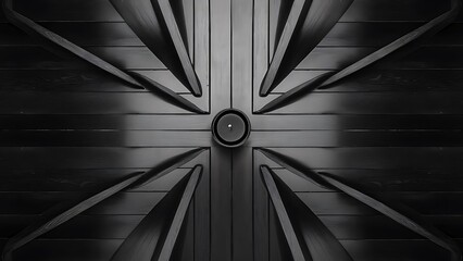 Top view of empty black wooden tabletop as background