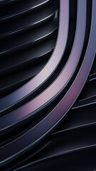 Sticker - Elegant black metallic background with three curved lines