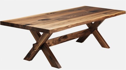 A wooden table with a cross design on it. The table is made of wood and has a natural look